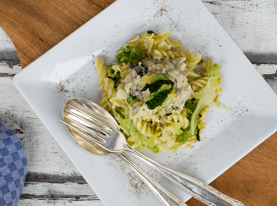 Fusilli mit Wirsing-Senf-Soße