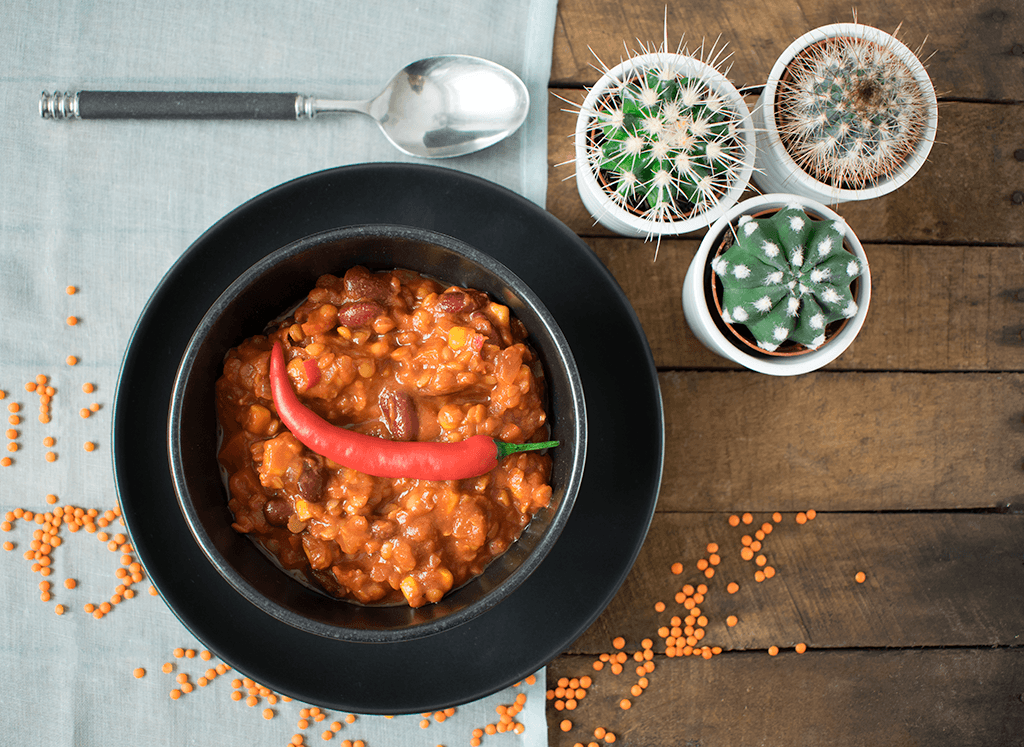 Linsen-Chili mit Schokolade und Zimt