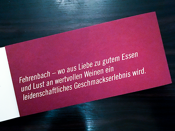 Das Restaurant Fehrenbach in Düsseldorf mit einem 5-Gang Menü