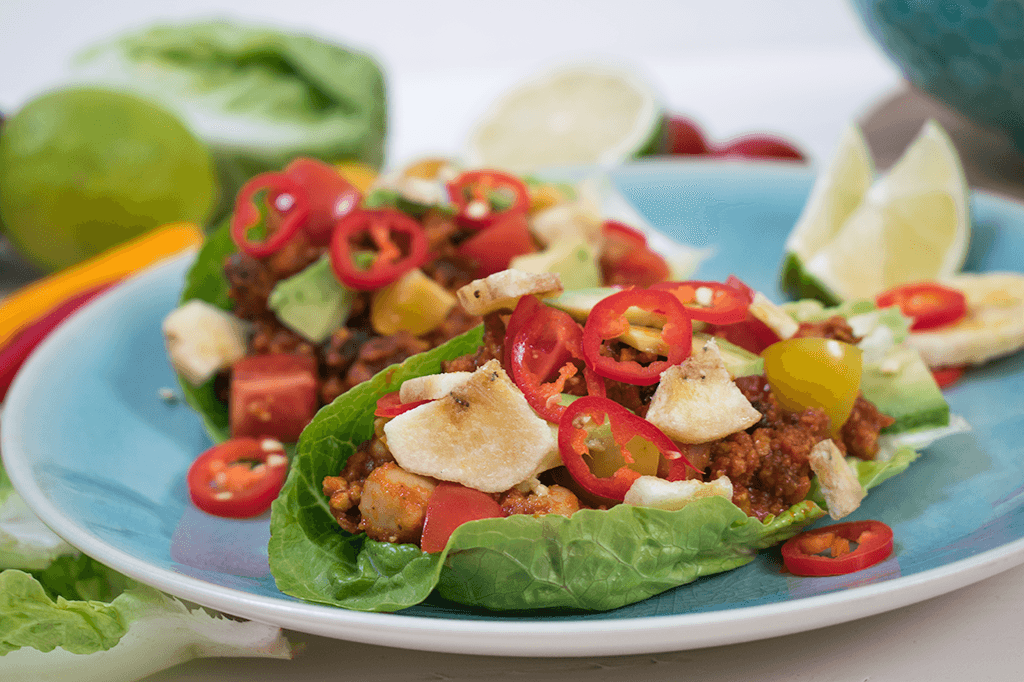 Vegane Low Carb Tacos, Salat Tacos