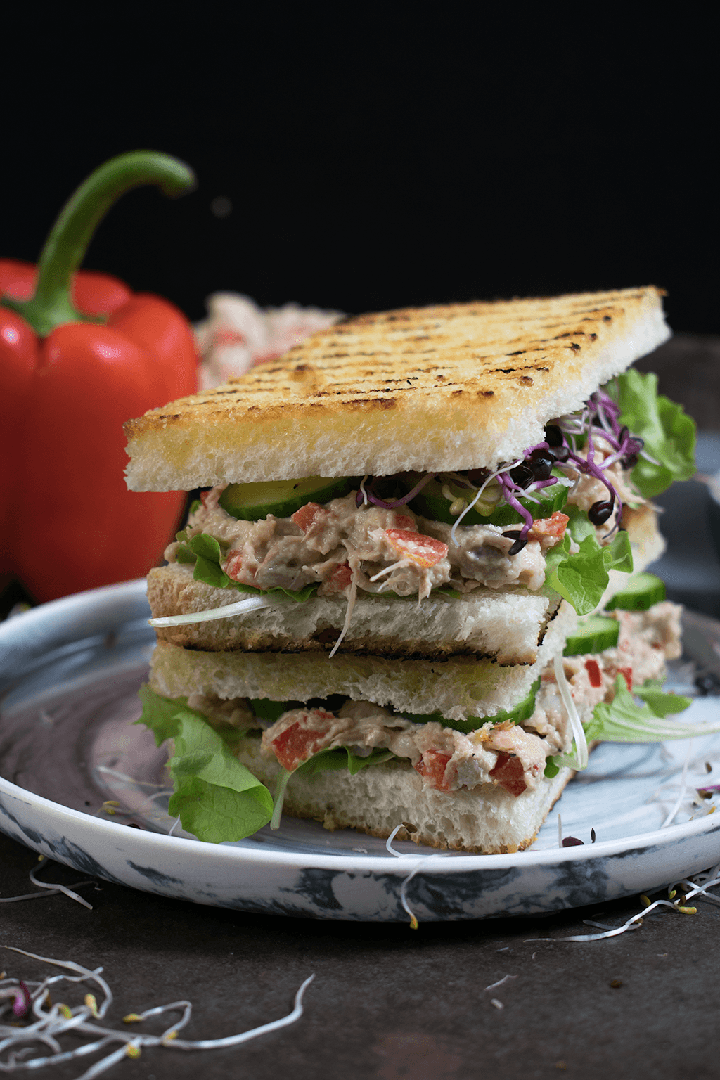 Jackfruit-Sandwich, Sandwich mit veganem Thunfischsalat, Thunvisch-Salat