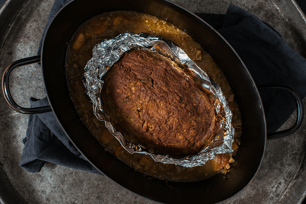 veganes Bohnen-Kichererbsen-Meatloaf, veganer Hackbraten