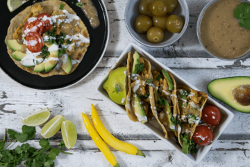 Chili-Limetten-Jackfruit-Tacos mit grüner Tomatillo-Salsa, vegane Jackfruit Tacos