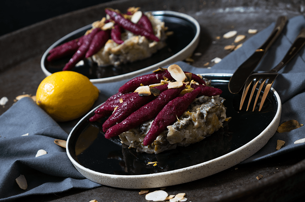 Rote Bete Schupfnudeln mit Zitronen Wising