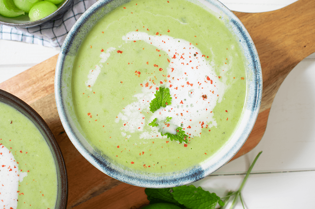 Erbsen-Limetten-Suppe mit Kokosmilch, Frische Erbsensuppe