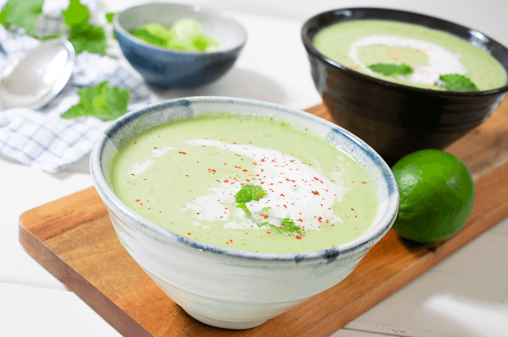 Erbsen-Limetten-Suppe mit Kokosmilch, Frische Erbsensuppe